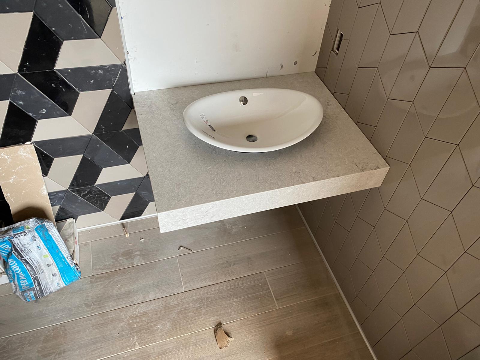 Bianco Drift quartz vanity top