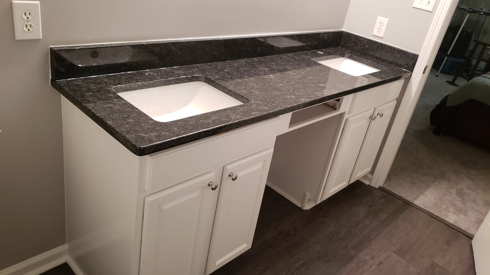 Steel Grey stone bathroom vanity
