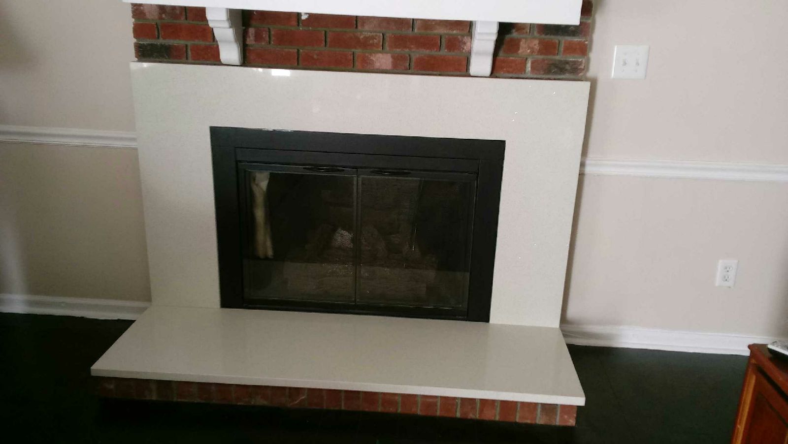 Custom fabricated fireplace stonework