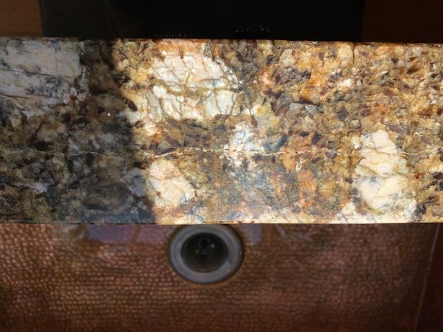 Damaged stone before repair
