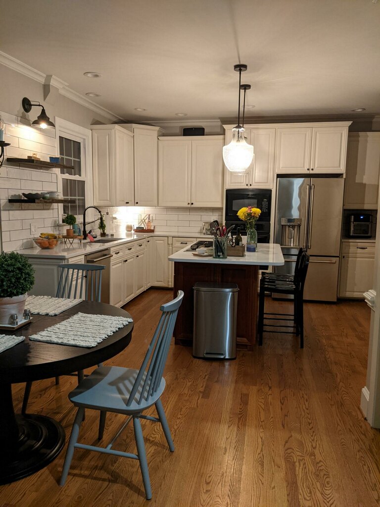 Carrara Venatino countertop and tile backsplash