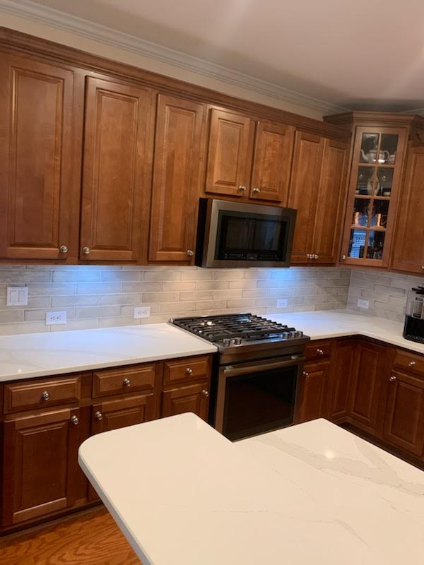 Calacatta Stella tile backsplash